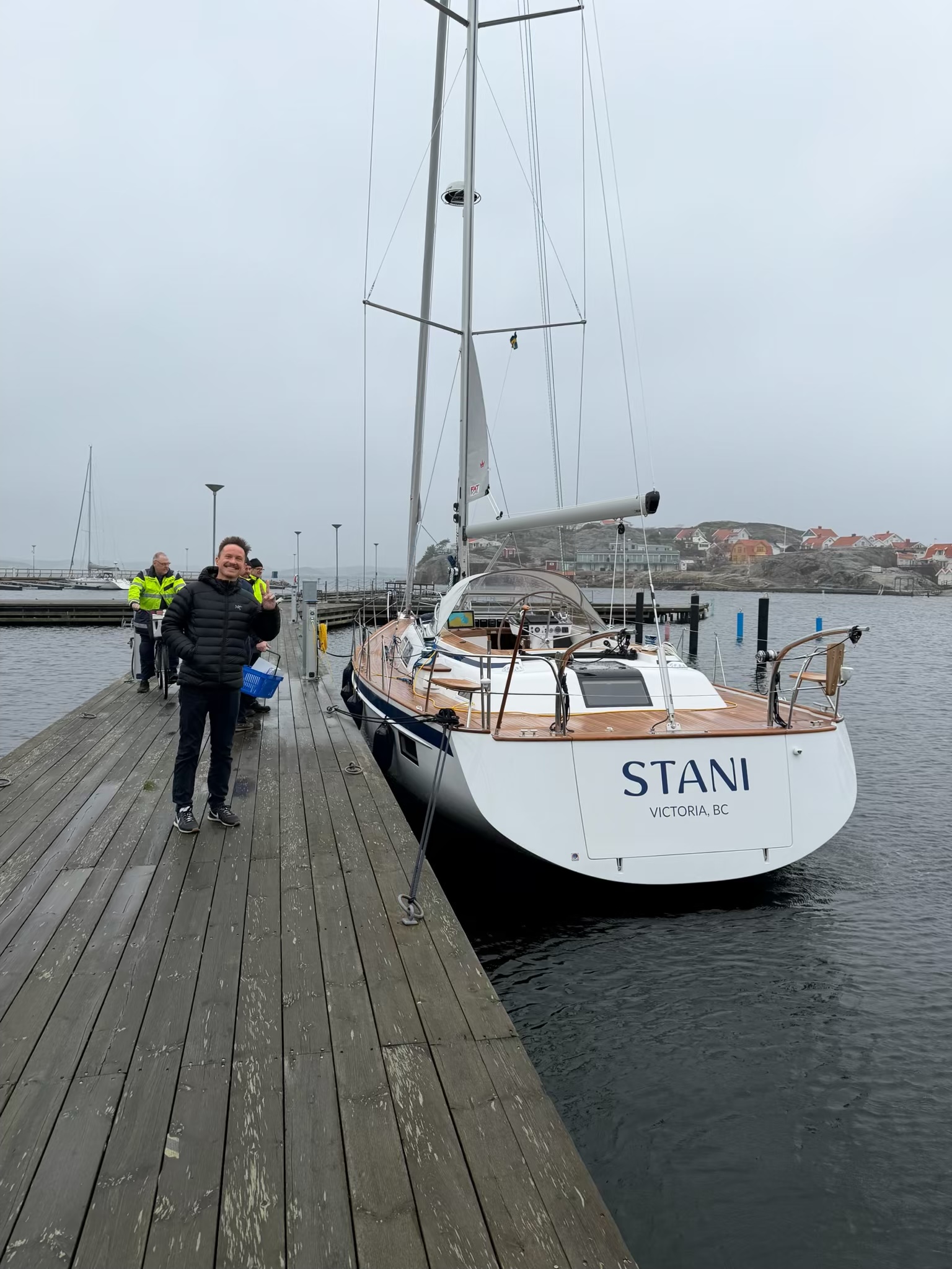 Stani docked at Ellös marina on delivery day