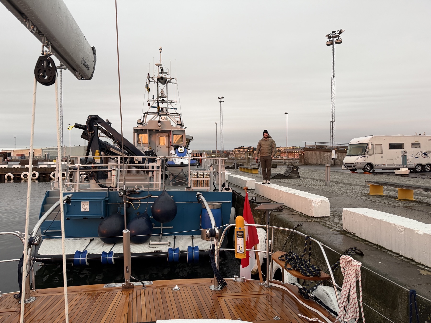The Swedish Coast Guard vessel docked behind Stani in Varberg