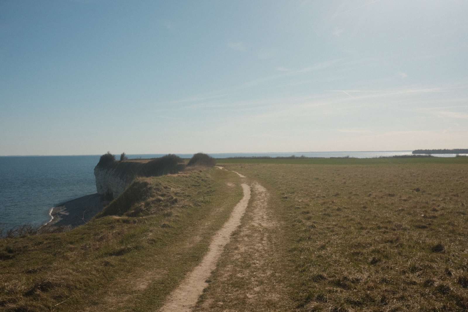 The chalk cliffs along the Rødvig coastline
