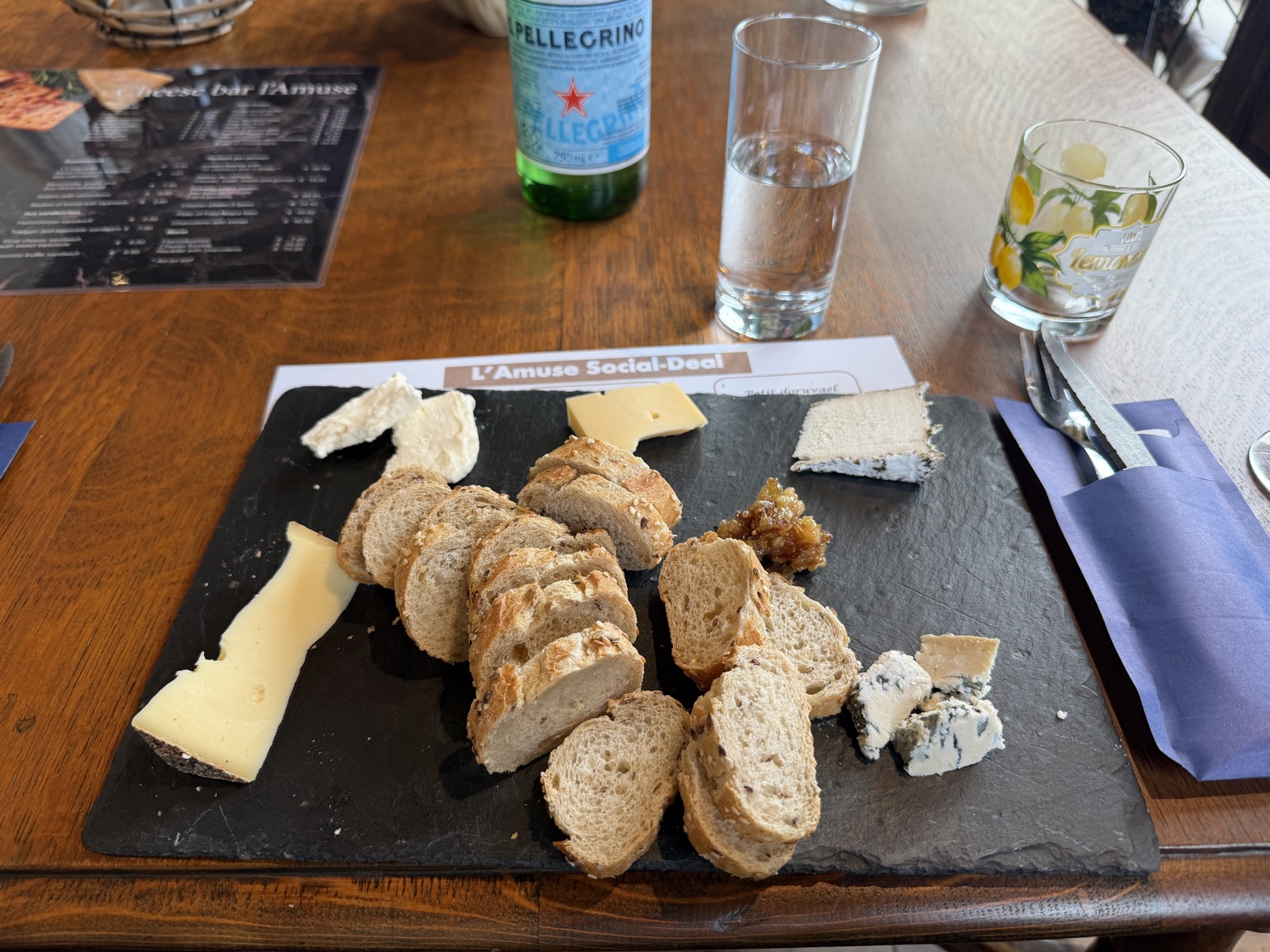 Cheese board at L'Amuse in IJmuiden