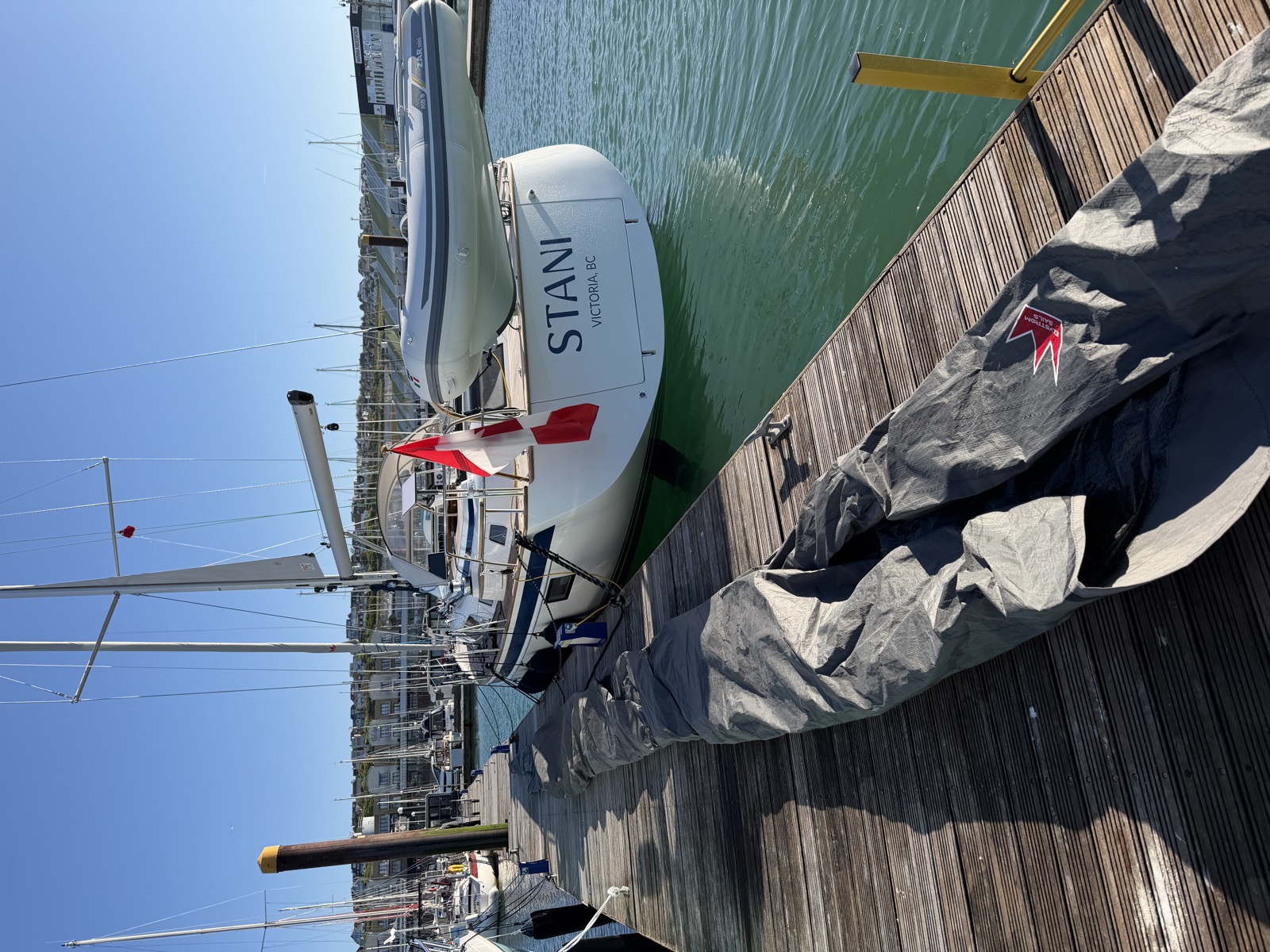 Stani at the Brighton dock with the code zero bag