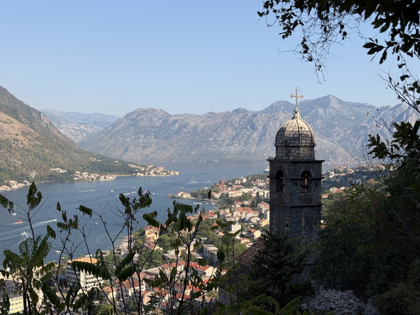 Bell tower overlooking the Bay of Kotor