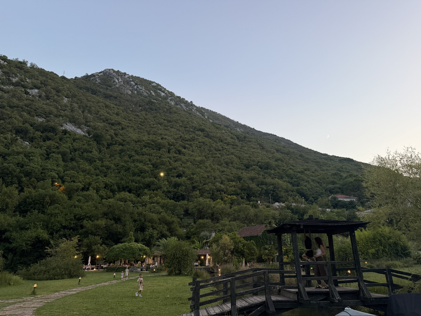 The mountain above Morinj Zaliv at dusk