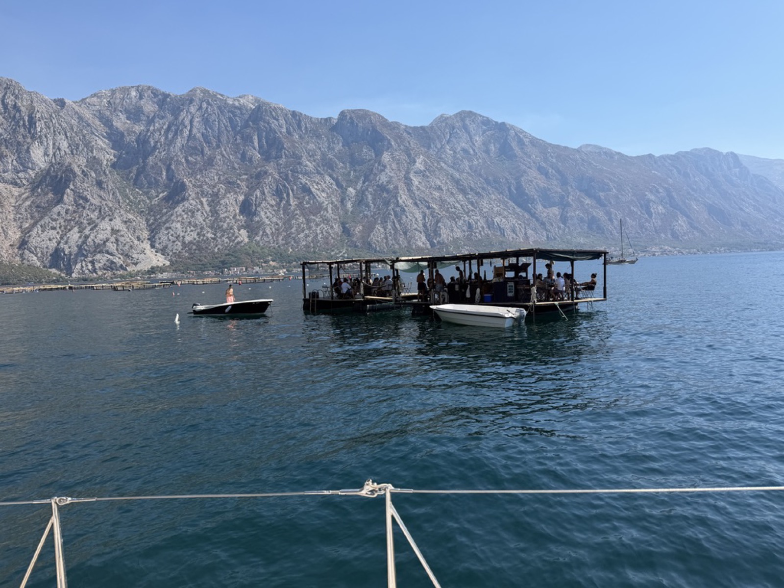The floating restaurant at the Underwater Wine Cellar