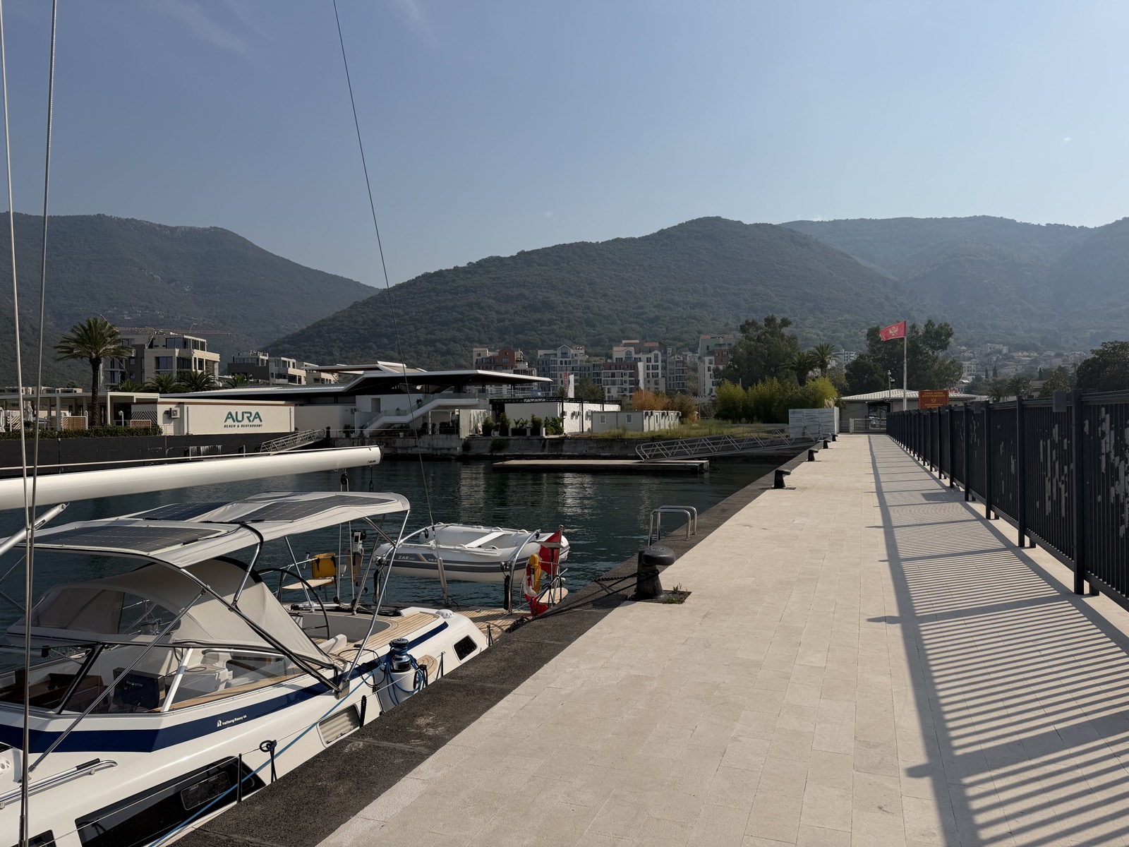 The customs dock in Montenegro with Stani tied up